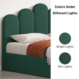 Amara Upholstered Green Color Bed
