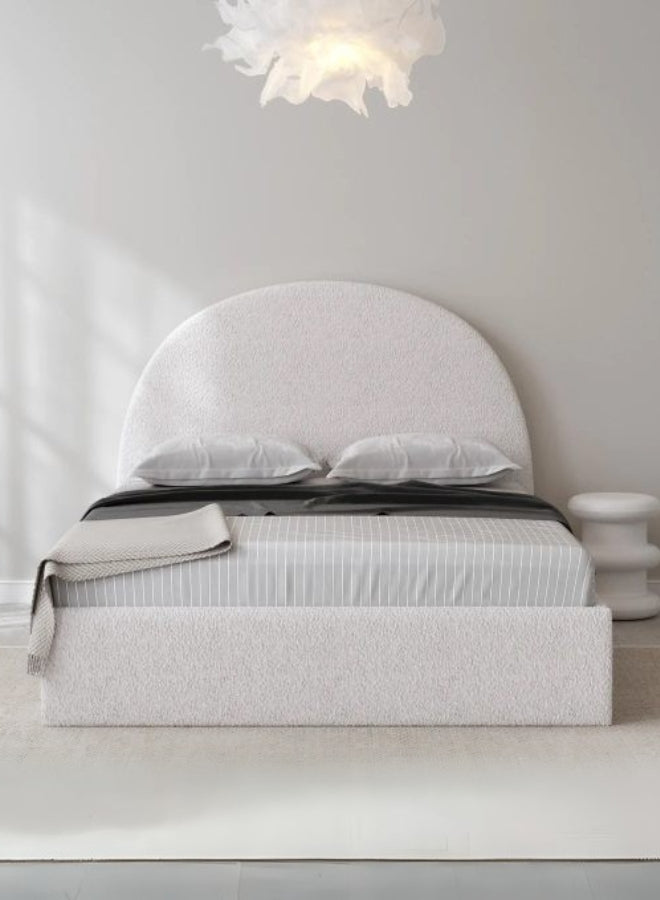 Nova Nest Upholstered Premium Off White Color Bed