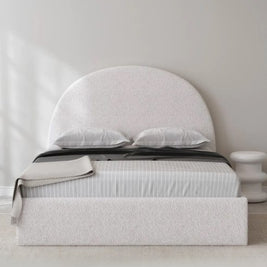 Nova Nest Upholstered Premium Off White Color Bed