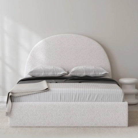 Nova Nest Upholstered Premium Off White Color Bed