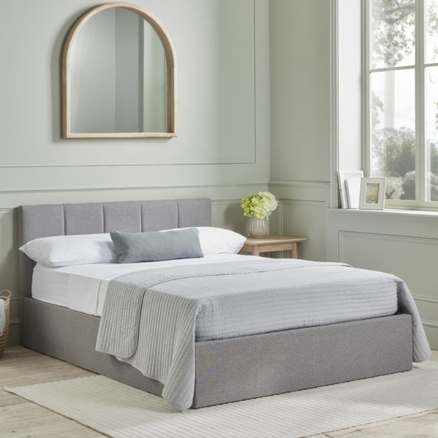 Bellora Upholstered Large Twin Size ( Mattress Size 140 X 190 CM ) Grey Color Bed Size 148 W X 205 L CM (Mattress Sold Separately)