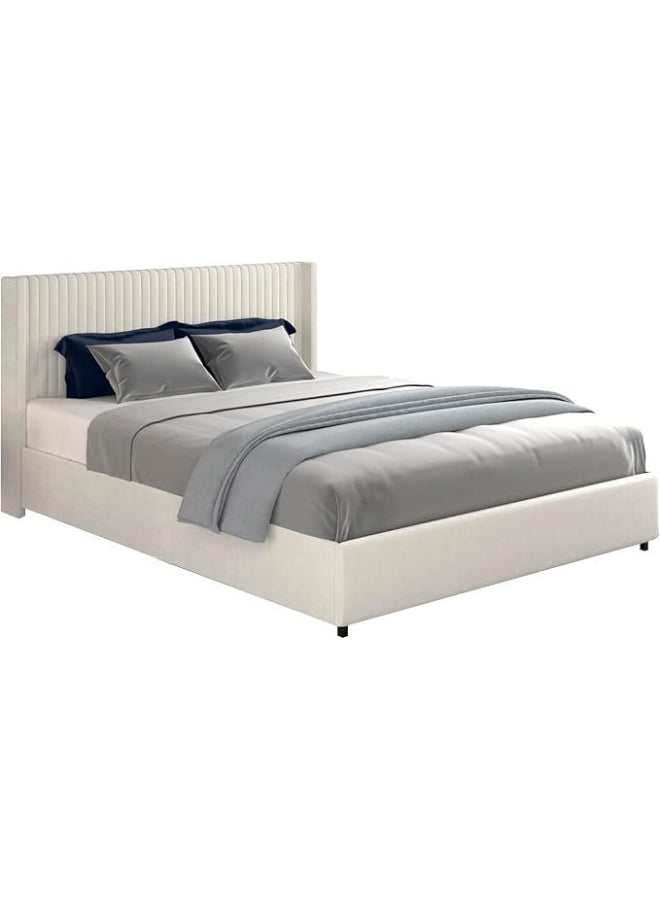 Auroria Upholstered Beige Color Bed