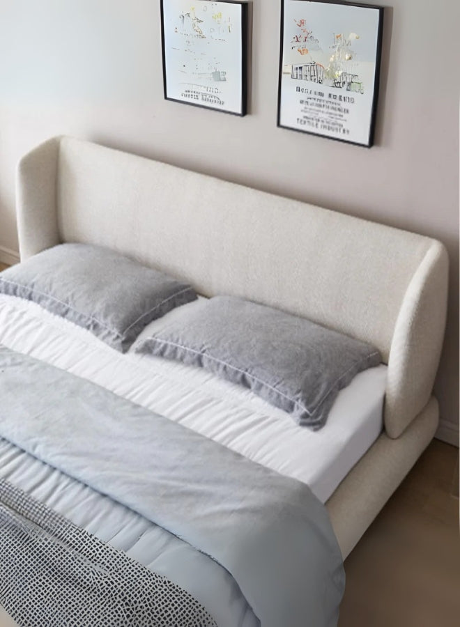 Nova Nap Upholstered Premium Off White Color Bed