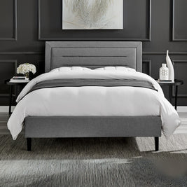 Cozy Retreat Upholstered Grey Color Bed