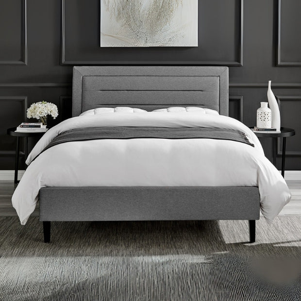 Cozy Retreat Upholstered Grey Color Bed