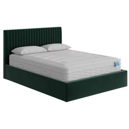 Plush Paradise Upholstered Dark Green Color Bed