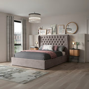 Radiant Dreams Tufted Upholstered Large Twin Size ( Mattress Size 140 X 190 CM ) Dark Pink Color Bed Size 202 L X  148 W ( Mattress Sold Separately ) Headboard Height 125 CM