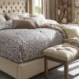 Aureus Tufted Beige Color Bed