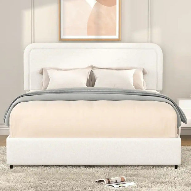 Cascadia Upholstered White Color Bed