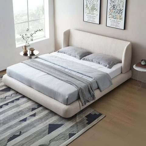 Nova Nap Upholstered Premium Large Twin Size ( Mattress Size 140 X 190 CM ) Off White Color Bed Size 220 L X  170 W ( Mattress Sold Separately ) Headboard Height 120 CM
