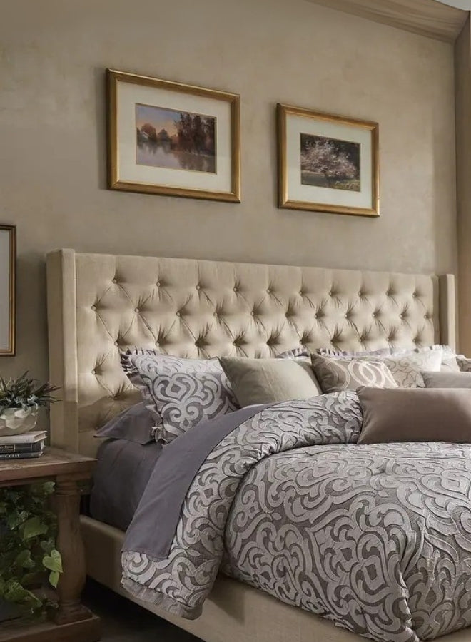 Aureus Tufted Beige Color Bed