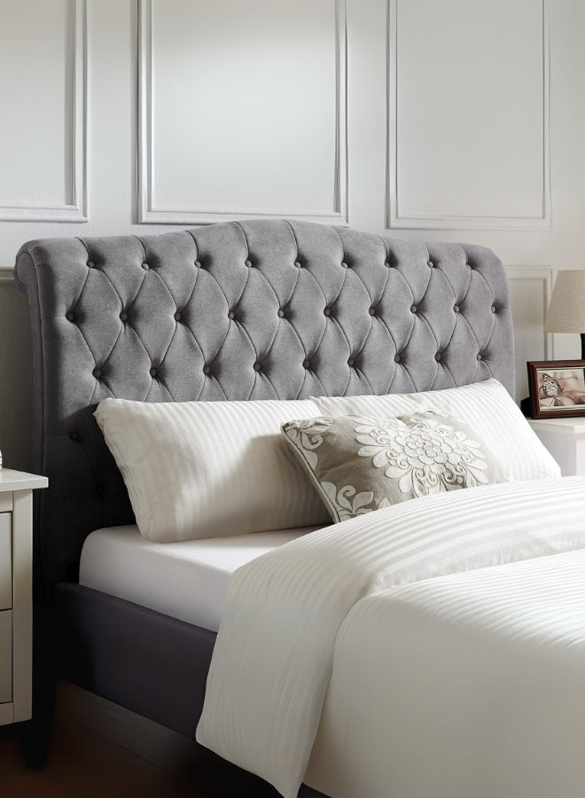 Harbor Haven Tufted Upholstered Grey Color Bed