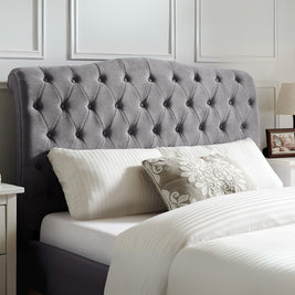 Harbor Haven Tufted Upholstered Grey Color Bed