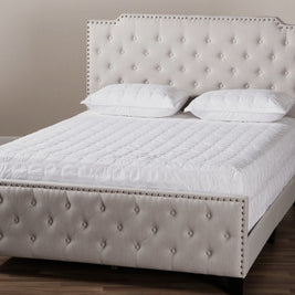 Arvella Tufted Beige Color Bed