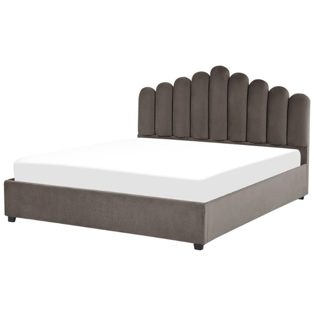 Dreamy Bliss Tufted Upholstered Dark Brown Chocolate Color Bed