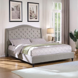 Astralis Tufted Large Twin Size ( Mattress Size 140 X 190 CM ) Brown Color Bed Size 156 W X 205 L CM (Mattress Sold Separately)