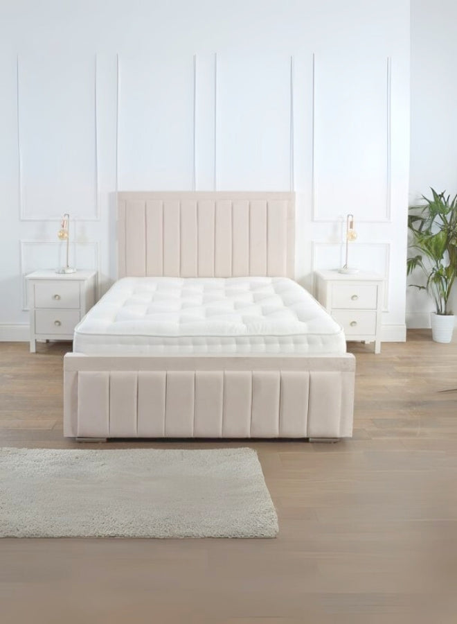 Harmony Dreams Upholstered Dark Beige Color Bed