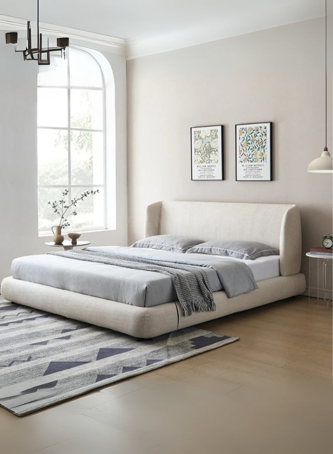 Nova Nap Upholstered Premium Off White Color Bed