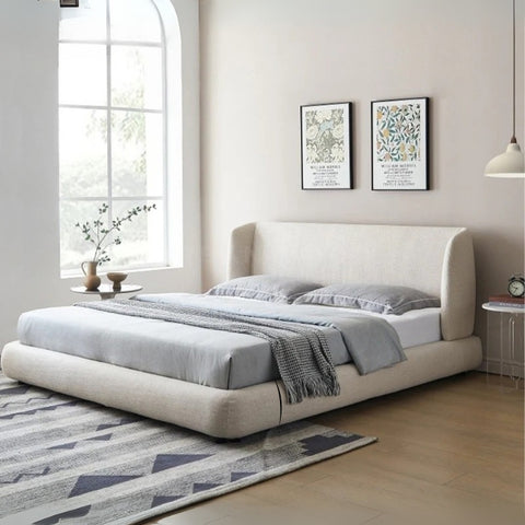 Nova Nap Upholstered Premium Off White Color Bed