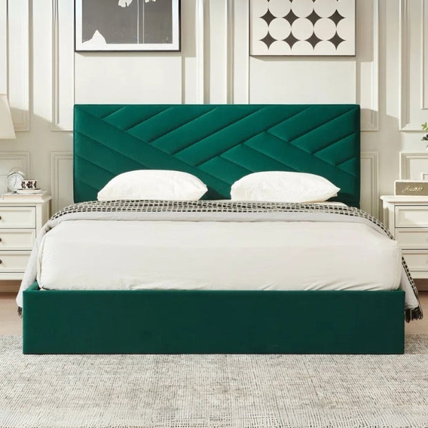 Celestia Tufted Green Color Bed