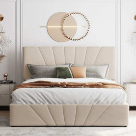 Aristo Upholstered Large Twin Size ( Mattress Size 140 X 190 CM ) Orange Color Bed Size 148 W X 207 L CM (Mattress Sold Separately)