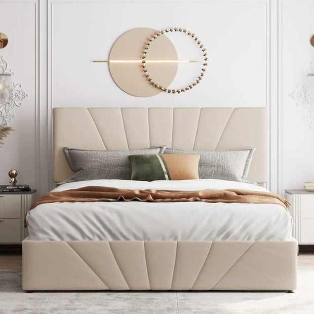 Aristo Upholstered Large Twin Size ( Mattress Size 140 X 190 CM ) Orange Color Bed Size 148 W X 207 L CM (Mattress Sold Separately)