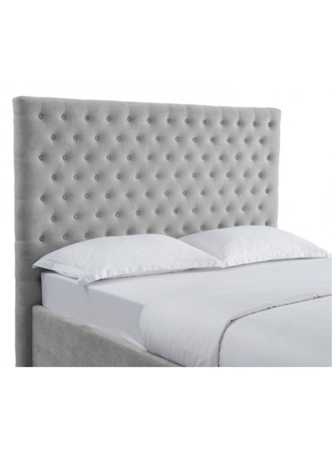 Velvet Light Tufted Upholstered Grey Color Bed