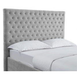 Velvet Light Tufted Upholstered Grey Color Bed