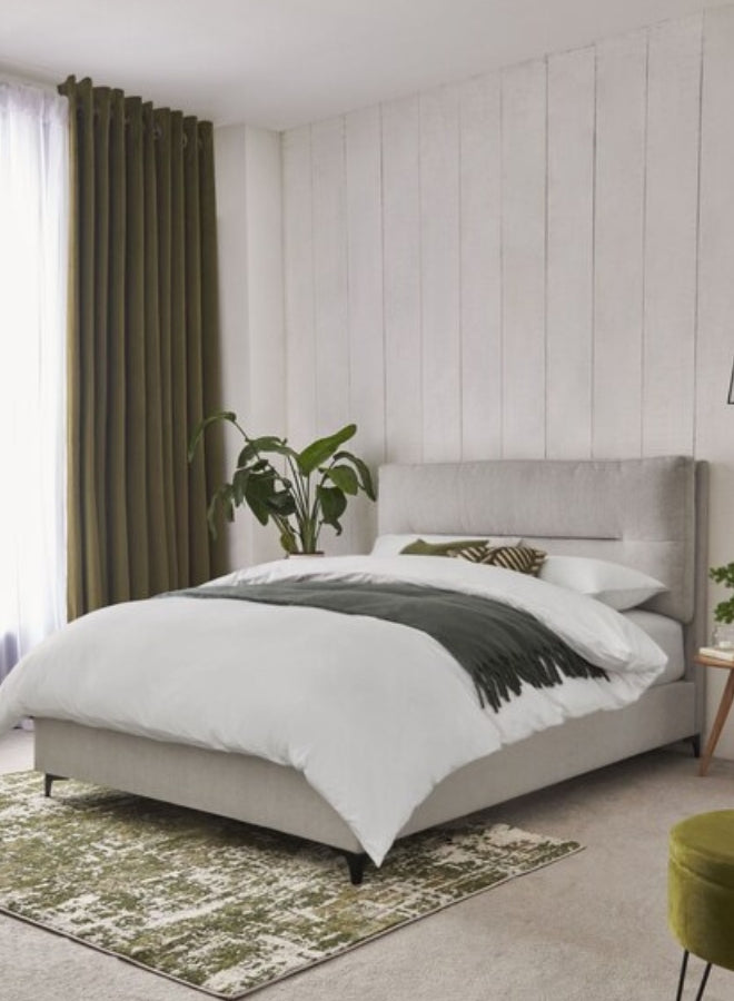 Tokyo Serenity Upholstered Premium Large Twin Size ( Mattress Size 140 X 190 CM ) Dark Beige Color Bed Size 202 L X  148 W ( Mattress Sold Separately ) Headboard Height 125 CM