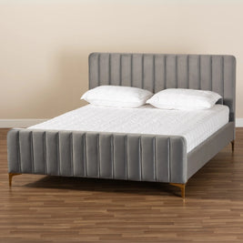 Belisse Upholstered Grey Color Bed