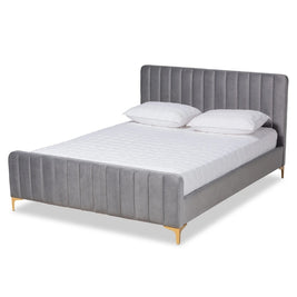 Belisse Upholstered Grey Color Bed