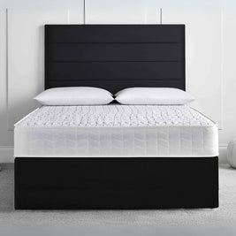 Elegance Rest Upholstered Large Twin Size ( Mattress Size 140 X 190 CM ) Black Color Bed Size 198 L X  140 W ( Mattress Sold Separately ) Headboard Height 125 CM