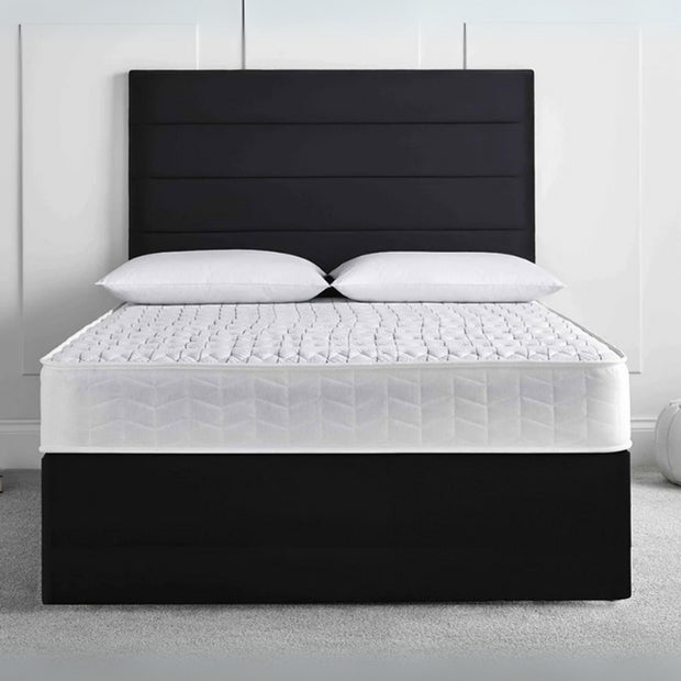 Elegance Rest Upholstered Large Twin Size ( Mattress Size 140 X 190 CM ) Black Color Bed Size 198 L X  140 W ( Mattress Sold Separately ) Headboard Height 125 CM