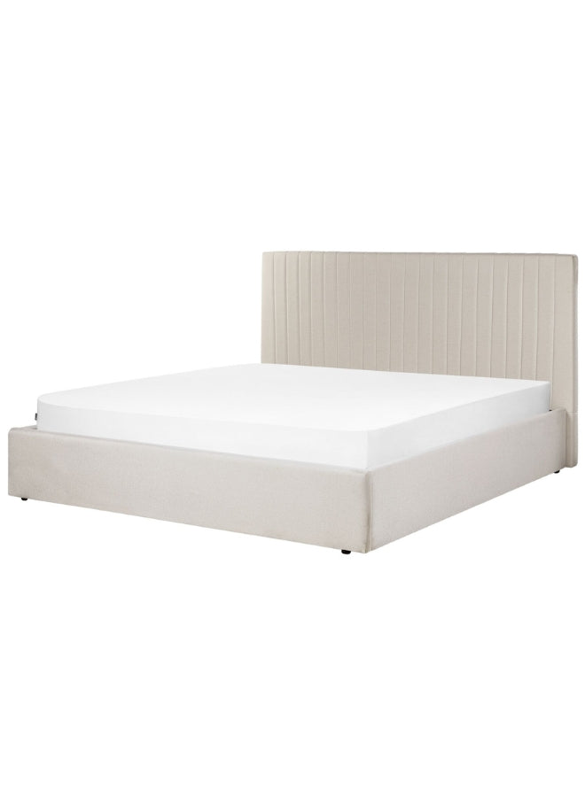 Dream Drape Upholstered Dark Beige Color Bed