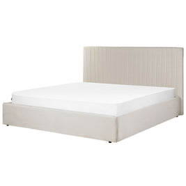 Dream Drape Upholstered Dark Beige Color Bed