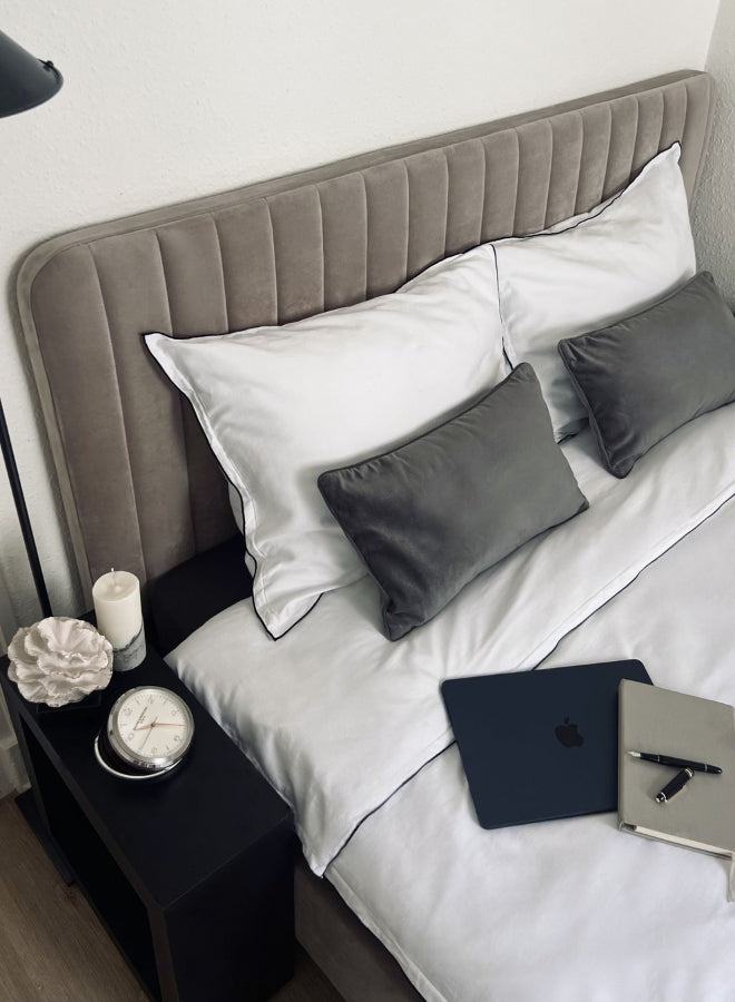 Sleep Haven Upholstered Dark Beige Color Bed