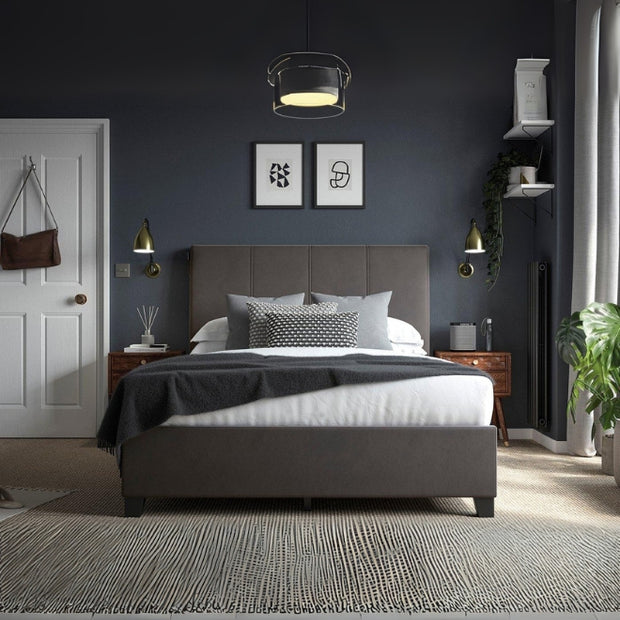 Cloud Nine Upholstered Black Color Bed