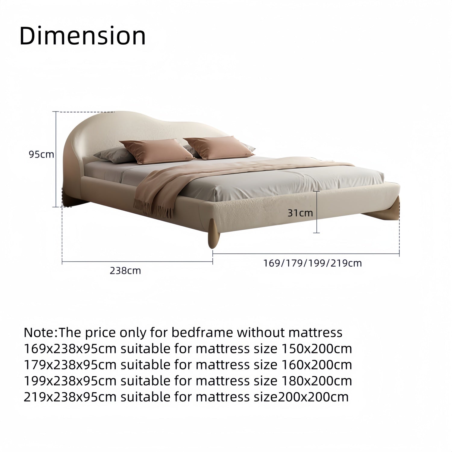 Oslo Lamb Wool Upholstered Premium Bed